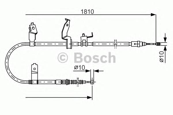 1987482052 Bosch cable de freno de mano trasero derecho