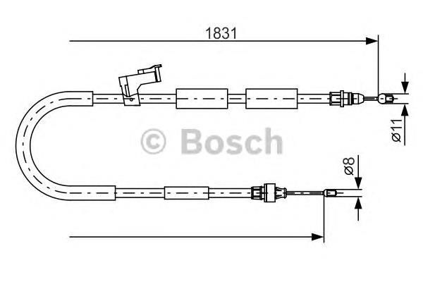 Cable de freno de mano trasero izquierdo 1987482058 Bosch