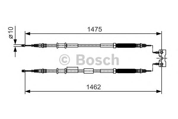 1987482039 Bosch cable de freno de mano trasero derecho/izquierdo