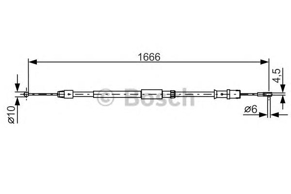 1987482032 Bosch Cable de freno de mano trasero derecho/izquierdo