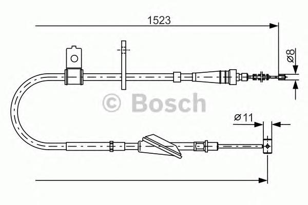 1987482092 Bosch cable de freno de mano trasero derecho