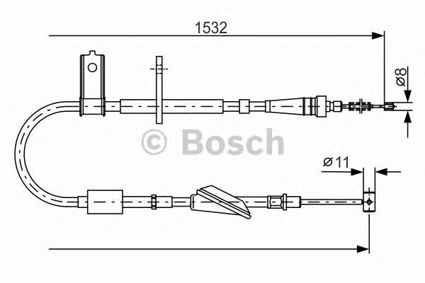 Cable de freno de mano trasero izquierdo 1987482093 Bosch