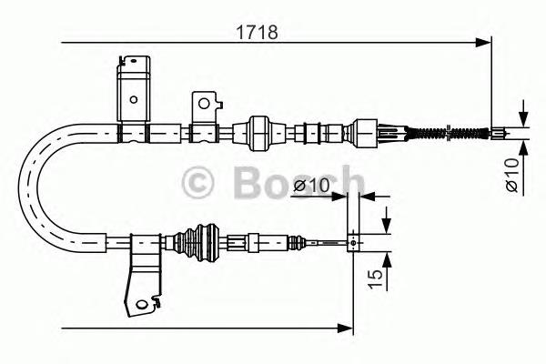 1987482086 Bosch cable de freno de mano trasero derecho