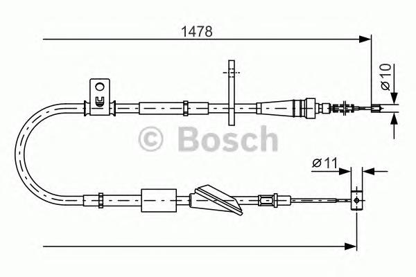 1987482096 Bosch cable de freno de mano trasero izquierdo