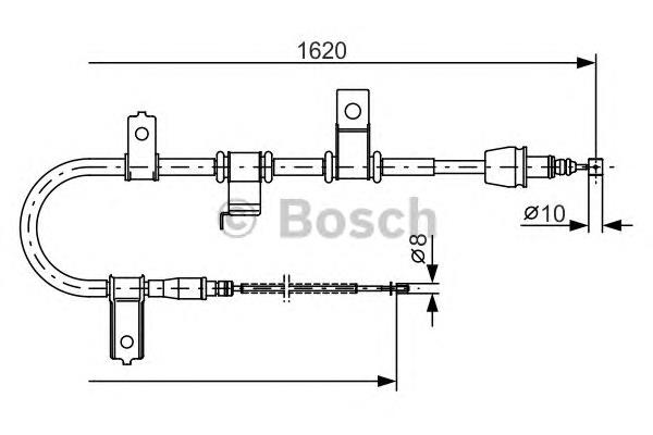 1987482071 Bosch cable de freno de mano trasero derecho