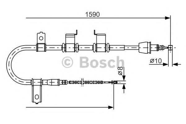 1987482072 Bosch cable de freno de mano trasero izquierdo