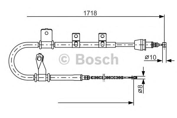 1987482075 Bosch cable de freno de mano trasero derecho