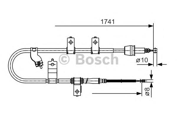 Cable de freno de mano trasero izquierdo 1987482076 Bosch