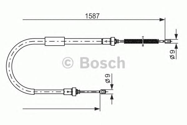 1987477965 Bosch cable de freno de mano trasero derecho