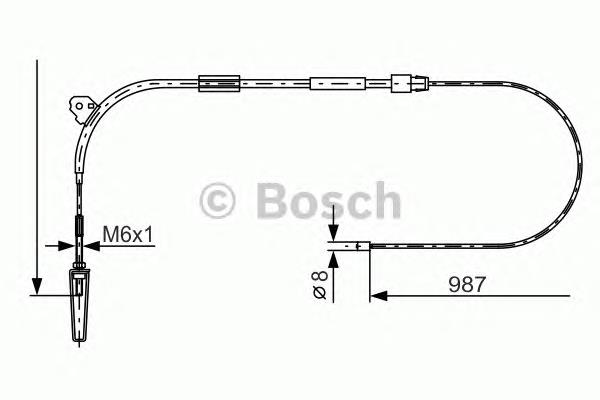 Cable de freno de mano delantero 1987477960 Bosch