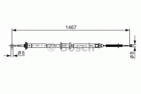 Cable de freno de mano trasero derecho/izquierdo 1987477972 Bosch