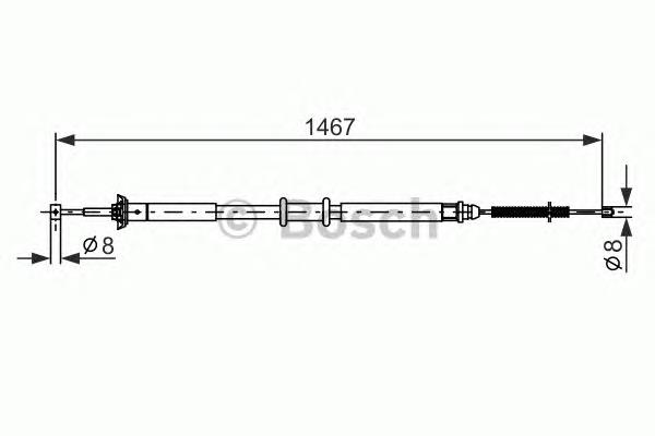 1987477972 Bosch cable de freno de mano trasero derecho/izquierdo