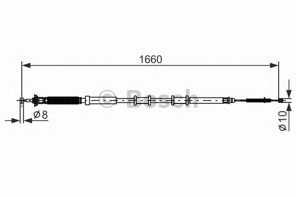 1987477973 Bosch cable de freno de mano trasero derecho