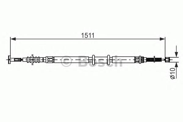 1987477968 Bosch cable de freno de mano trasero derecho