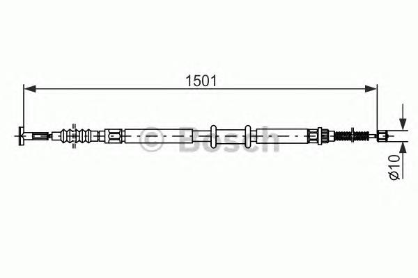 Cable de freno de mano trasero izquierdo 1987477969 Bosch