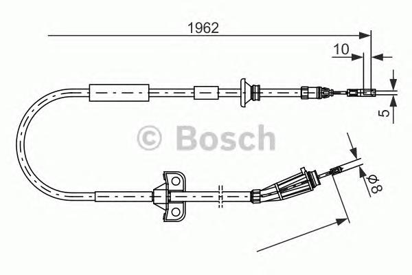 Cable de freno de mano trasero derecho/izquierdo 1987477941 Bosch