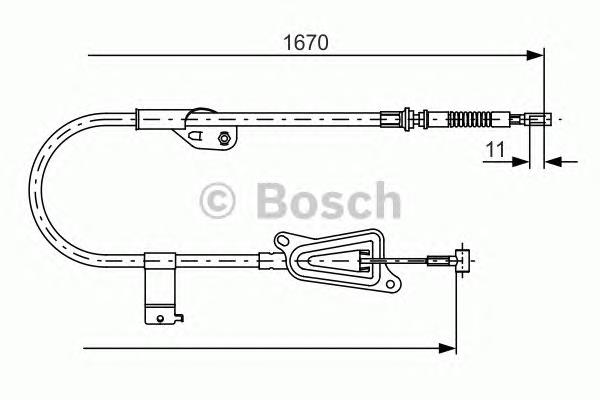 Cable de freno de mano trasero derecho 1987477943 Bosch