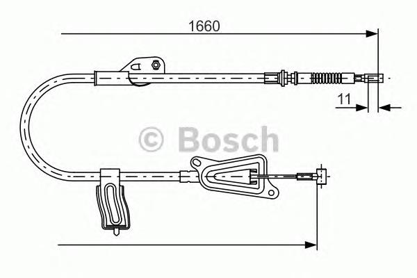 Cable de freno de mano trasero izquierdo 1987477944 Bosch