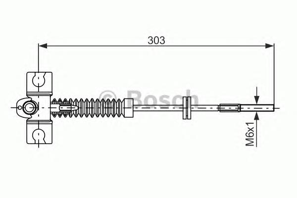 1987477982 Bosch cable de freno de mano delantero
