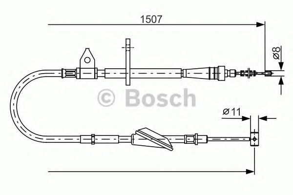 1987477995 Bosch cable de freno de mano trasero derecho