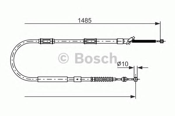 1987477998 Bosch cable de freno de mano trasero izquierdo