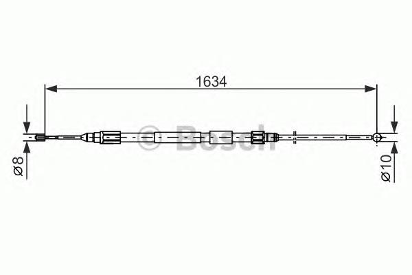 1987477988 Bosch Cable de freno de mano trasero derecho