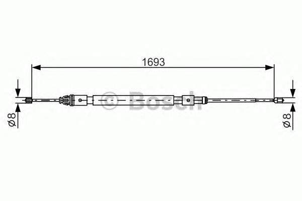1987477993 Bosch cable de freno de mano trasero derecho/izquierdo