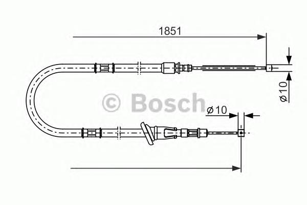 1987477864 Bosch cable de freno de mano trasero izquierdo