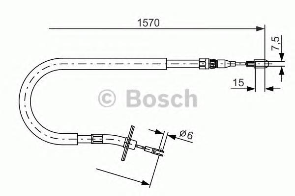 Cable de freno de mano trasero izquierdo 1987477860 Bosch