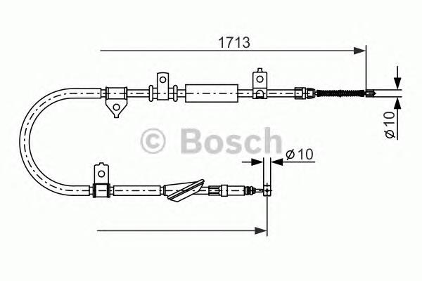 1987477886 Bosch cable de freno de mano trasero derecho