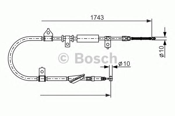 1987477887 Bosch cable de freno de mano trasero izquierdo