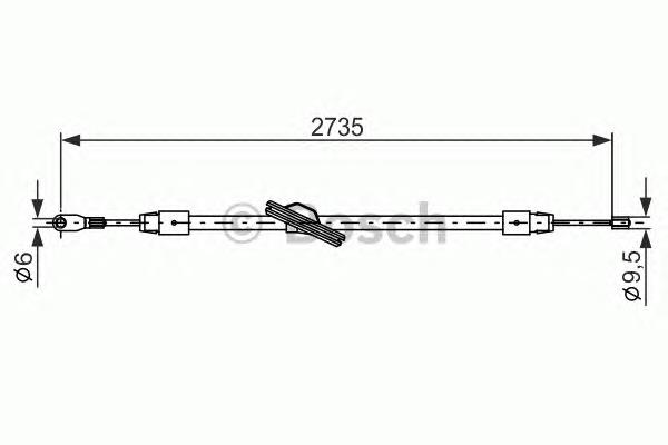 1987477845 Bosch cable de freno de mano delantero