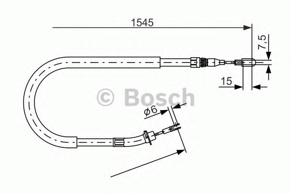 Cable de freno de mano trasero derecho/izquierdo 1987477857 Bosch