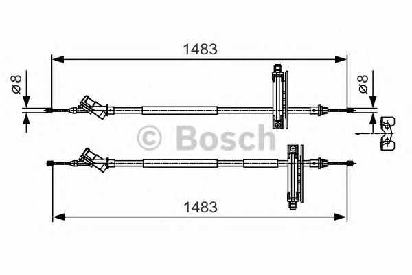 Cable de freno de mano trasero derecho/izquierdo 1987477930 Bosch