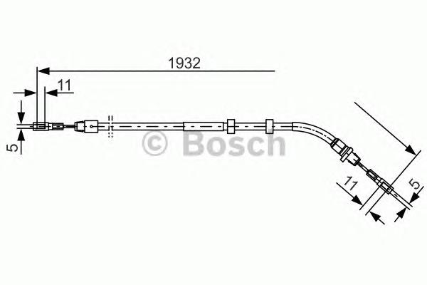 Cable de freno de mano trasero derecho 1987477904 Bosch