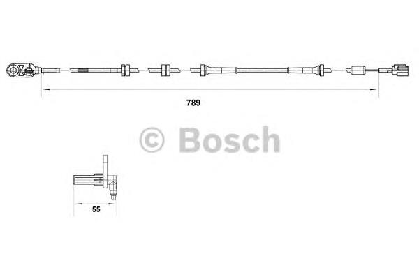 Sensor ABS trasero derecho 0265007466 Bosch