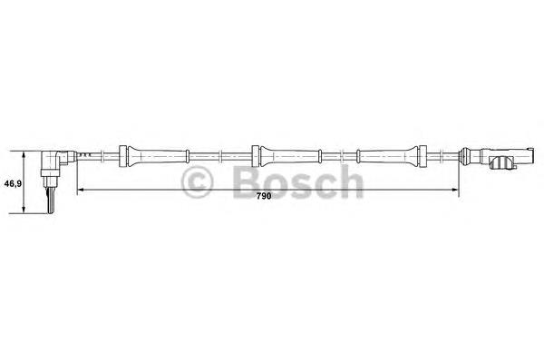 Sensor ABS trasero 0265007400 Bosch