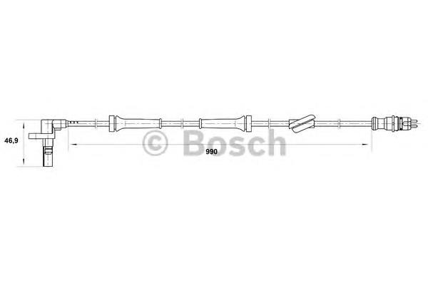 Sensor ABS trasero derecho 0265007037 Bosch