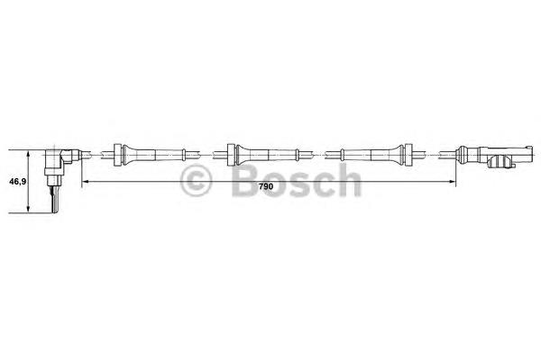 Sensor ABS trasero izquierdo 0265007636 Bosch