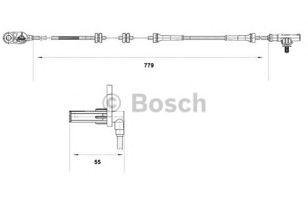 Sensor ABS trasero derecho 0265007633 Bosch