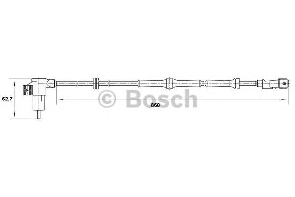 Sensor ABS trasero 0265006209 Bosch