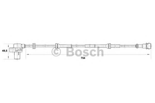 Sensor ABS trasero izquierdo 0265006327 Bosch
