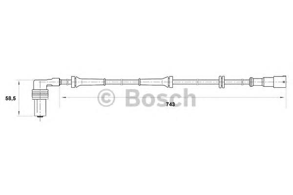 Sensor ABS delantero 0265001387 Bosch