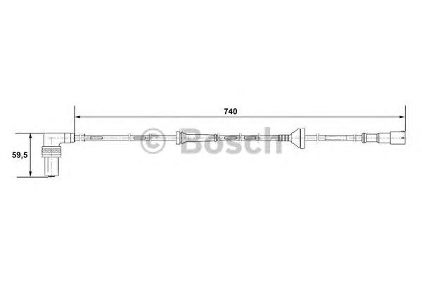 Sensor ABS trasero 0265001059 Bosch