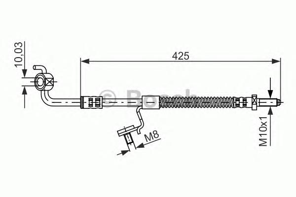 Tubo flexible de frenos delantero izquierdo 1987476566 Bosch