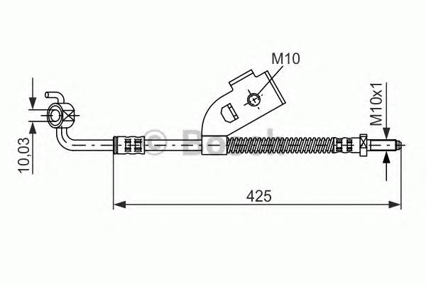Tubo flexible de frenos delantero izquierdo 1987476568 Bosch