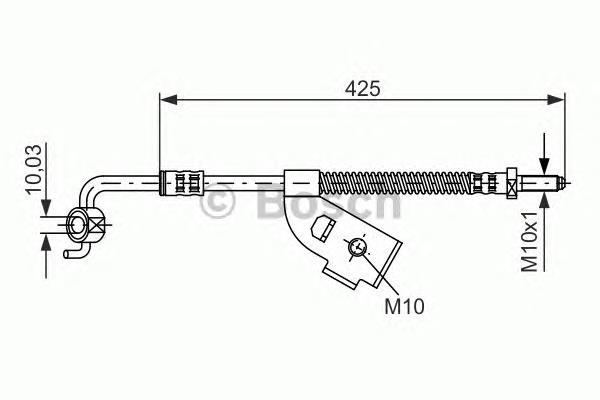 Tubo flexible de frenos delantero derecho 1987476567 Bosch