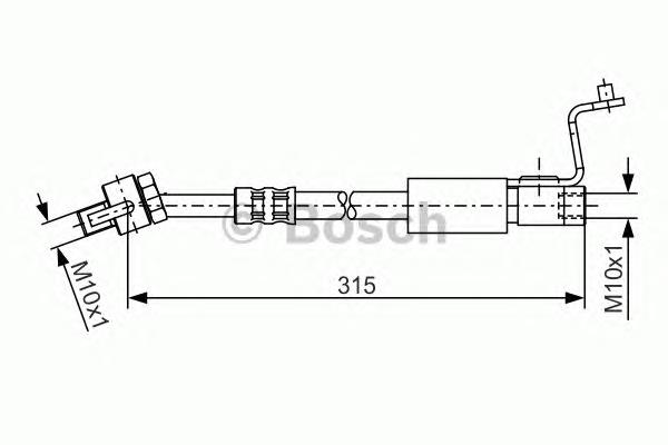 Tubo flexible de frenos delantero izquierdo 1987476812 Bosch