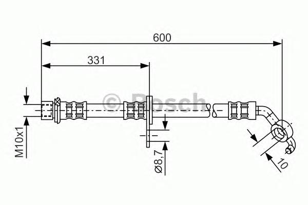 Tubo flexible de frenos delantero izquierdo 1987476108 Bosch