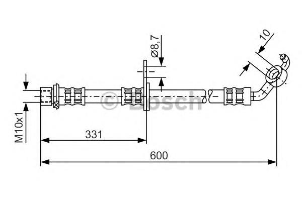 1987476106 Bosch tubo flexible de frenos delantero derecho